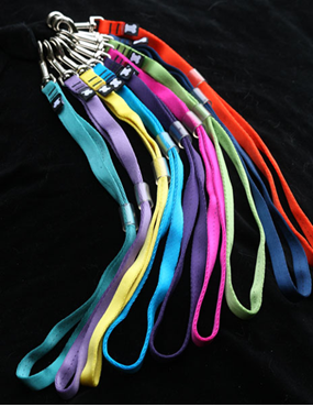 Fabric grooming noose used as a common everyday grooming table restraint loop.