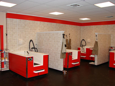 Fiberglass grooming tub design example for reviewing cost, shell support, and installation.