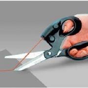 Laser-guided scissors used as an over-engineering comparison for The Pet Sitter no-sit device.